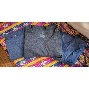 Mai We Care Mens Set Of 3 Post Surgery Shirts Size Large Charcoal Blue Snap
